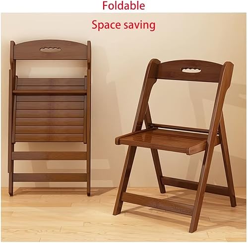 Miniatura 6 de Sillas de comedor plegables de bambú, cómoda oficina de asiento, área de recepción, mesa y silla plegables, fácil de almacenar, 1 ps(color natural)
