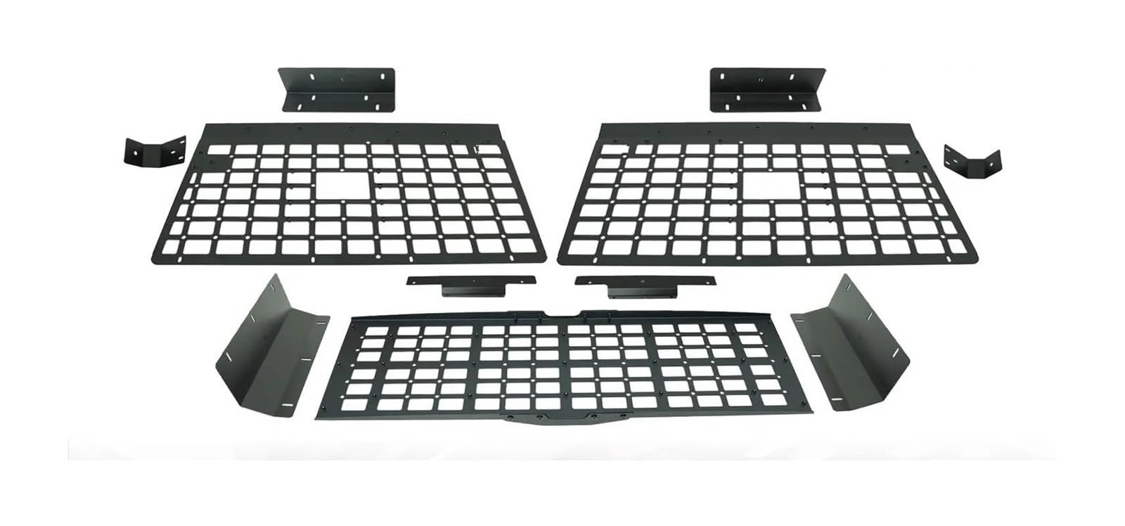 Lhdktee Cargo Cover Trunk Organizers Shelf For Jeep For Wrangler 2-Door JK 2007-2017 Modular Storage Panels Rear Trunk Parcel Shelf(2 panels 1 roof rack)