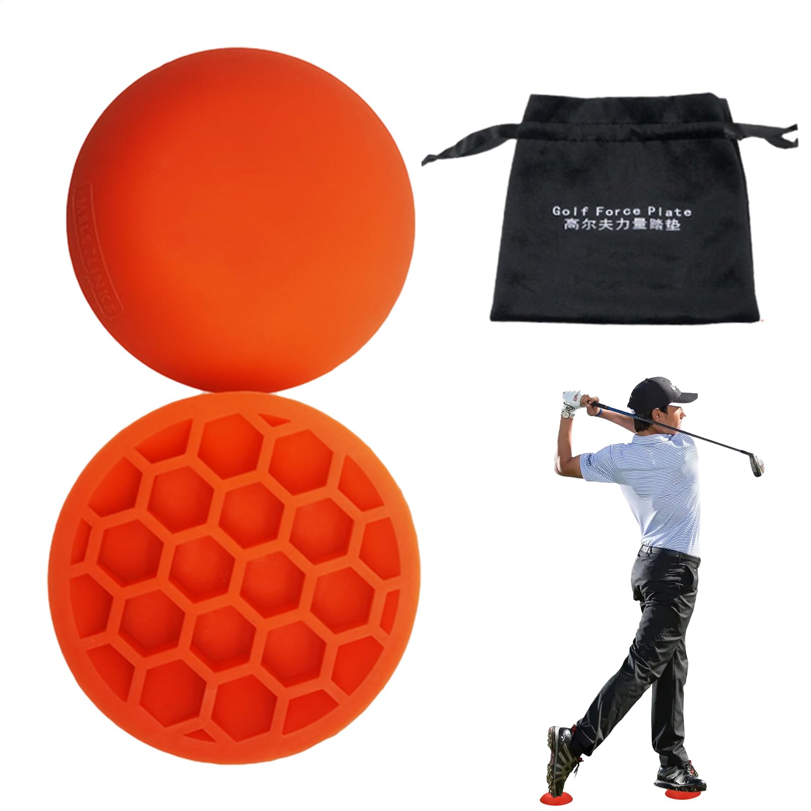 Force Pedal Golf, Golf Force Plate For Correcting Swing Postures, Rubber Exerciser Step Pad For Swing, Gift For Lovers, Increase Club Head Speed, Consistency And Stability