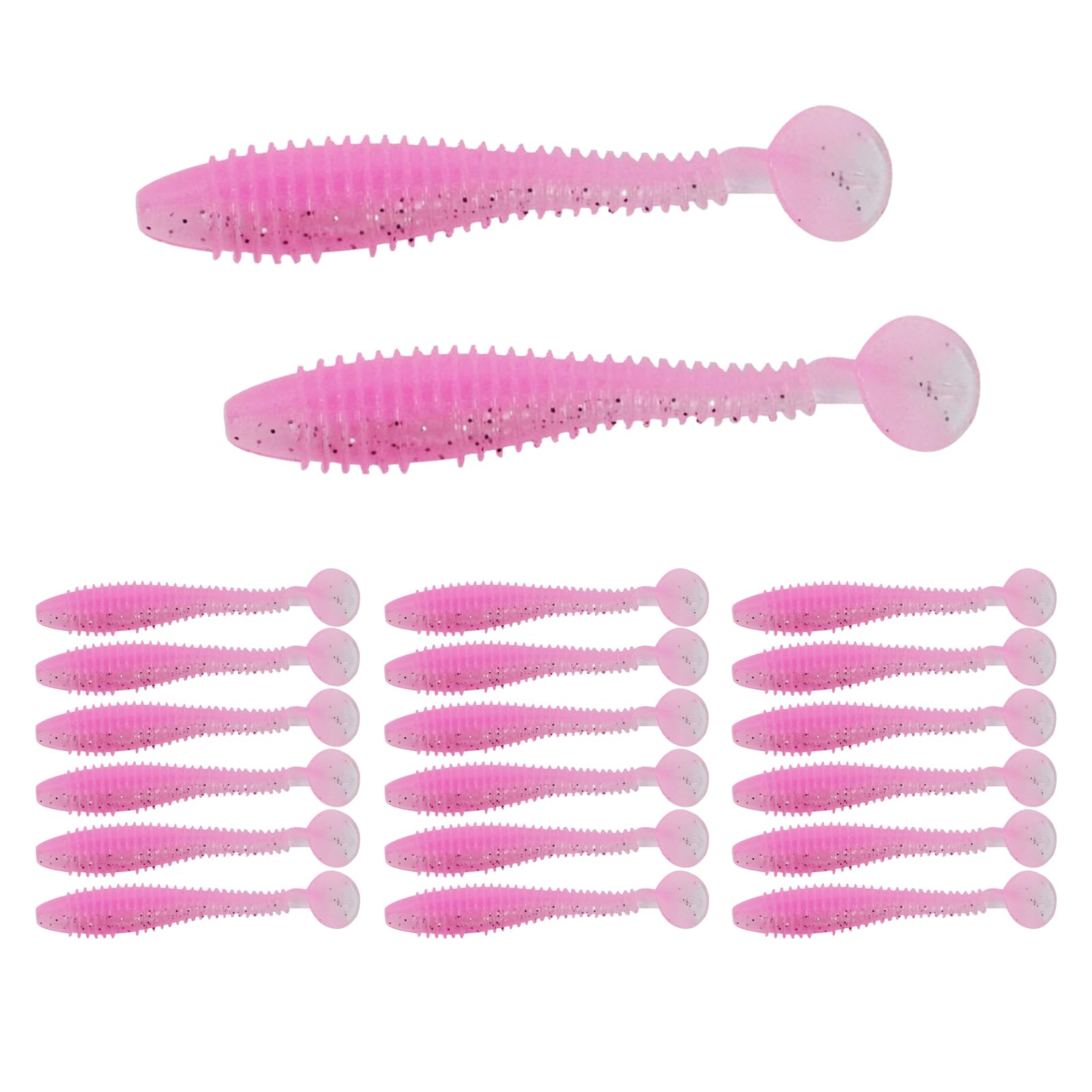 10 Esche Soft Plastic Crappie – Minnow 2 Pollici Motor Oil/White, Coda A Paletta