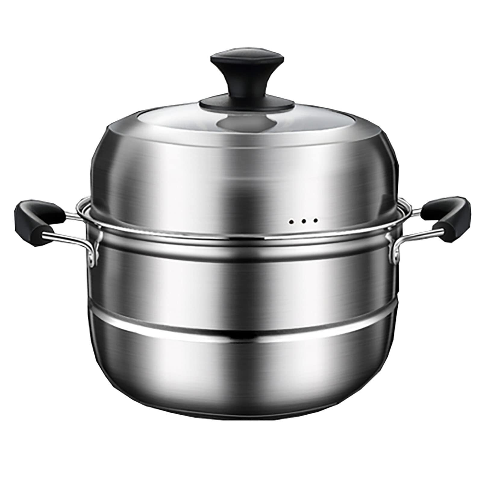 GTHTUHFD Stainless Steel Steamer Pot With Lid, 3-Layer Composite Bottom Soup Pot For Gas & Induction,38Cm,38Cm (Size_Name 38Cm),size_name-38cm