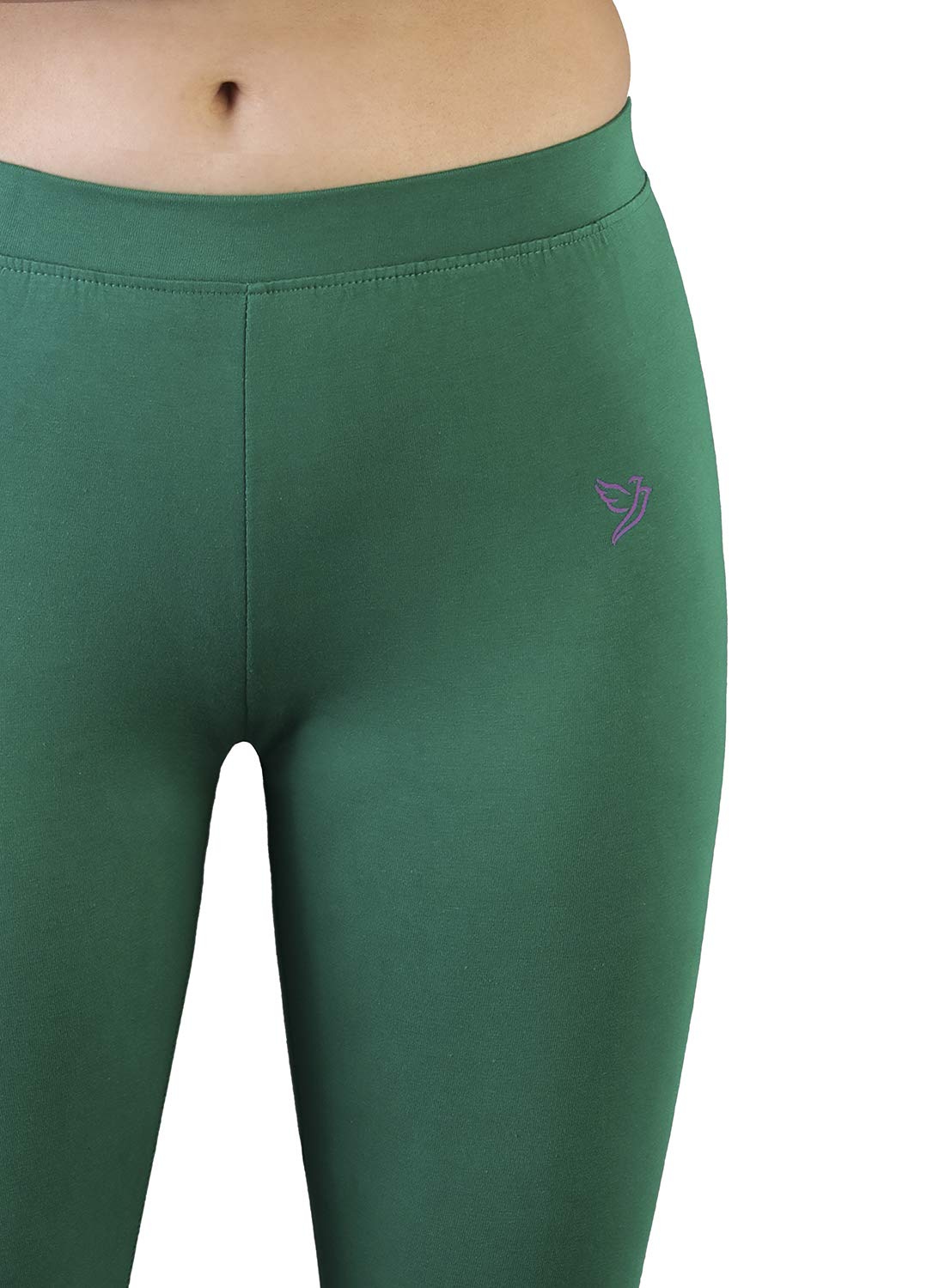 TWIN BIRDS Women's Tailored, Classic Fit Cotton Leggings (1502_New Leaf_L_Green_L) - Image 4 thumbnail