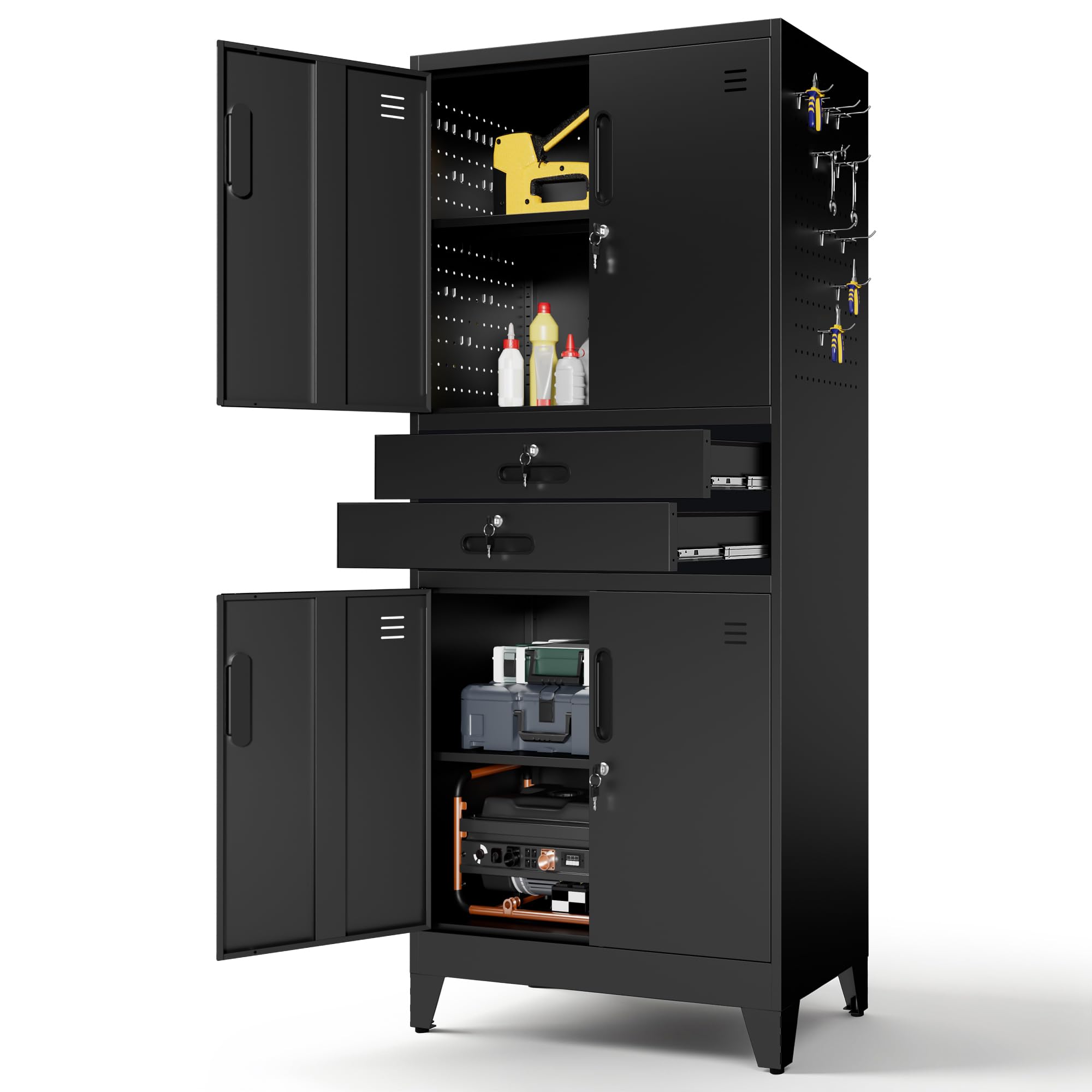 Metal Storage Cabinet for Garage, Tool Cabinet, Utility Cabinet