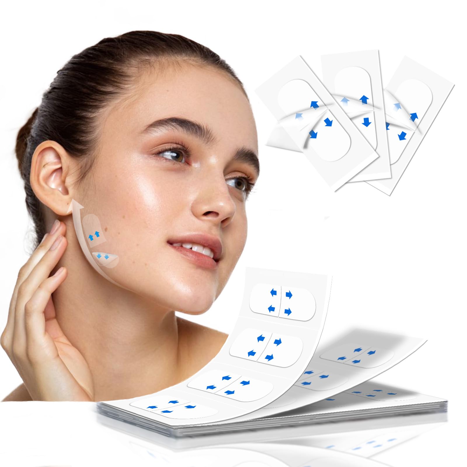 Pyetyetd 200PCS Face Lift Tape - Face lift tape invisible - Face Tape Lifting Invisible Neck Tape ，for Double Chin Saggy Skin Jowls Eyes Wrinkles