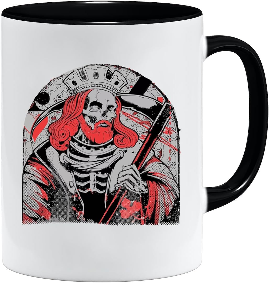 Nordic Viking Mug Gift Idea for Old Men Dad Grandpa Coffee Mug Viking Motif Skull Beer Mug Thors Hammer (VIKING017)