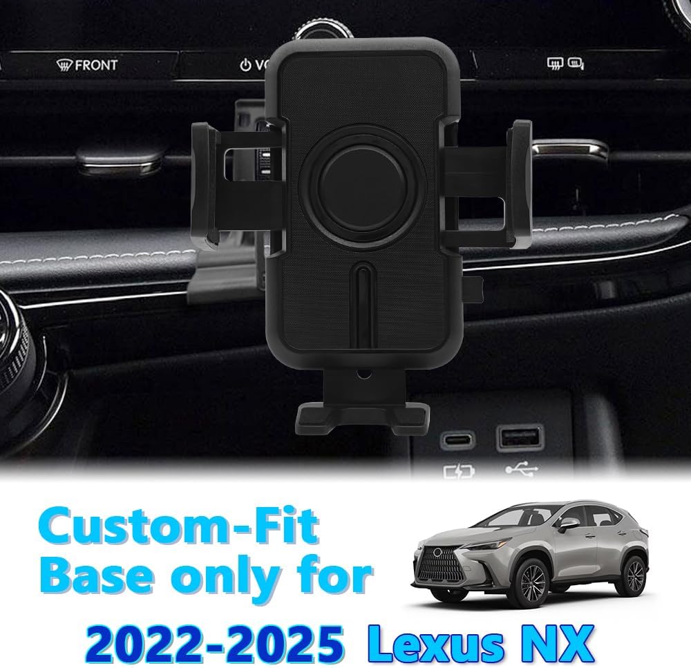 WAAPAK Car Phone Holder Mount 2015-2025 Lexus NX Auto Accessories Interior Decoration Smartphone Thick Case Cradles Navigation Bracket iPhone (Lexus-NX-22-25)