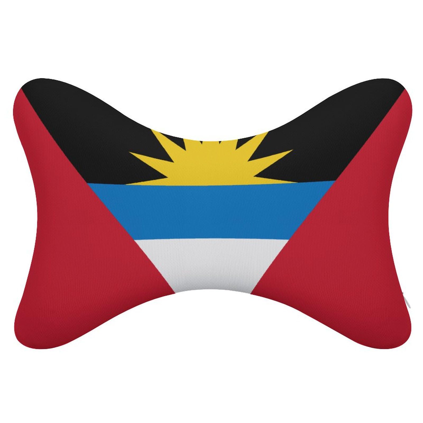 Antigua Barbuda Flag Car Neck Pillows Set of 2, Travel Neck Pillows Head Rest Automobile Bone Pillow for Car Seat