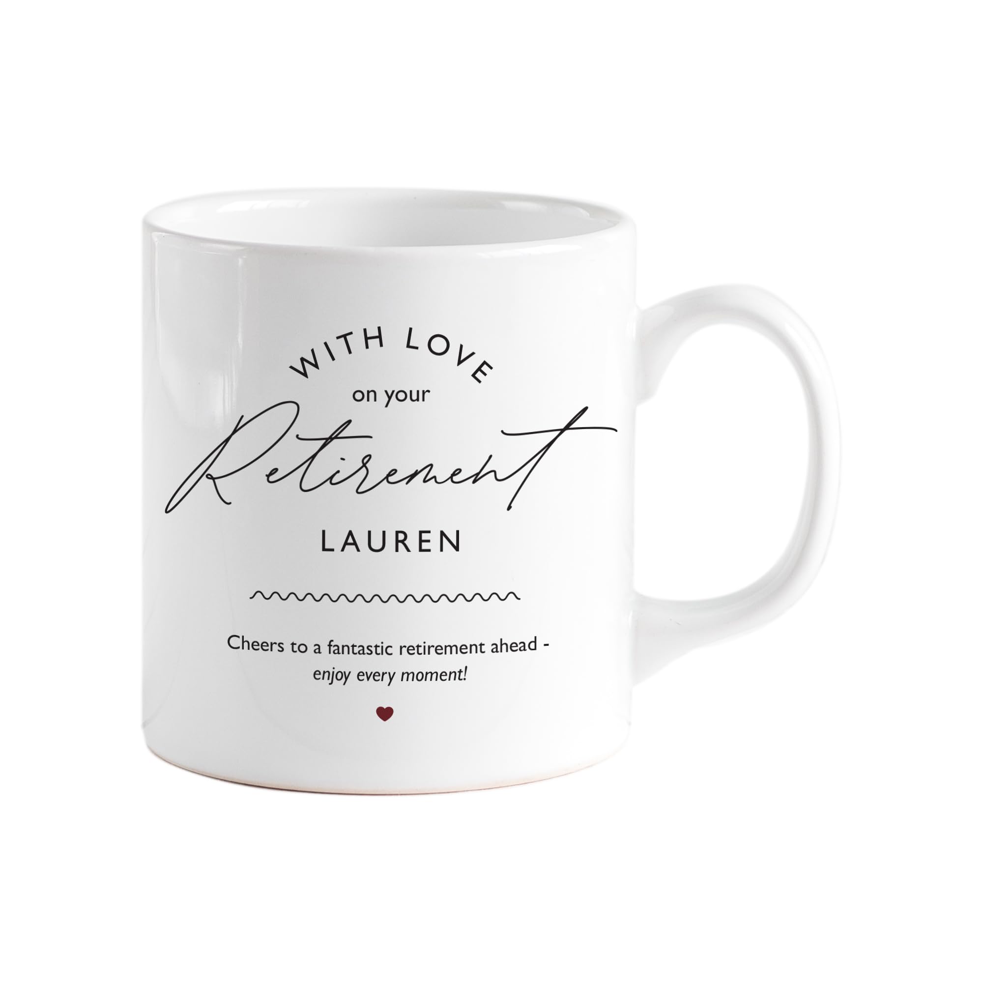Personalised retirement mug Retirement gift for him or her Retired mugs Leaving job gift With love on your retirement