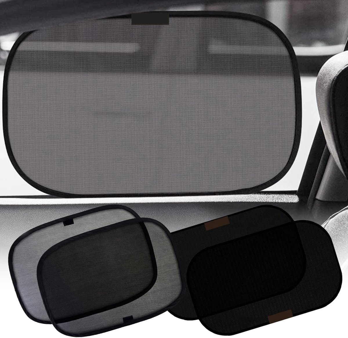 Showay Car Sun Shade For Side Window(4X) Certified Window Baby 120Gsm & 15S Film Block Sun