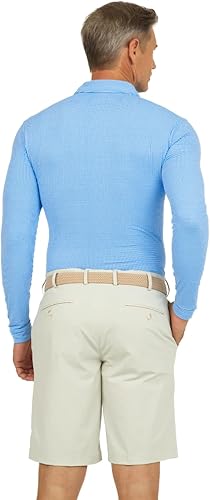 Miniatura 6 de IBKUL Polo de manga larga con protección solar UPF 50+ Icefil Cooling Tech Mini Check 95754 para hombre