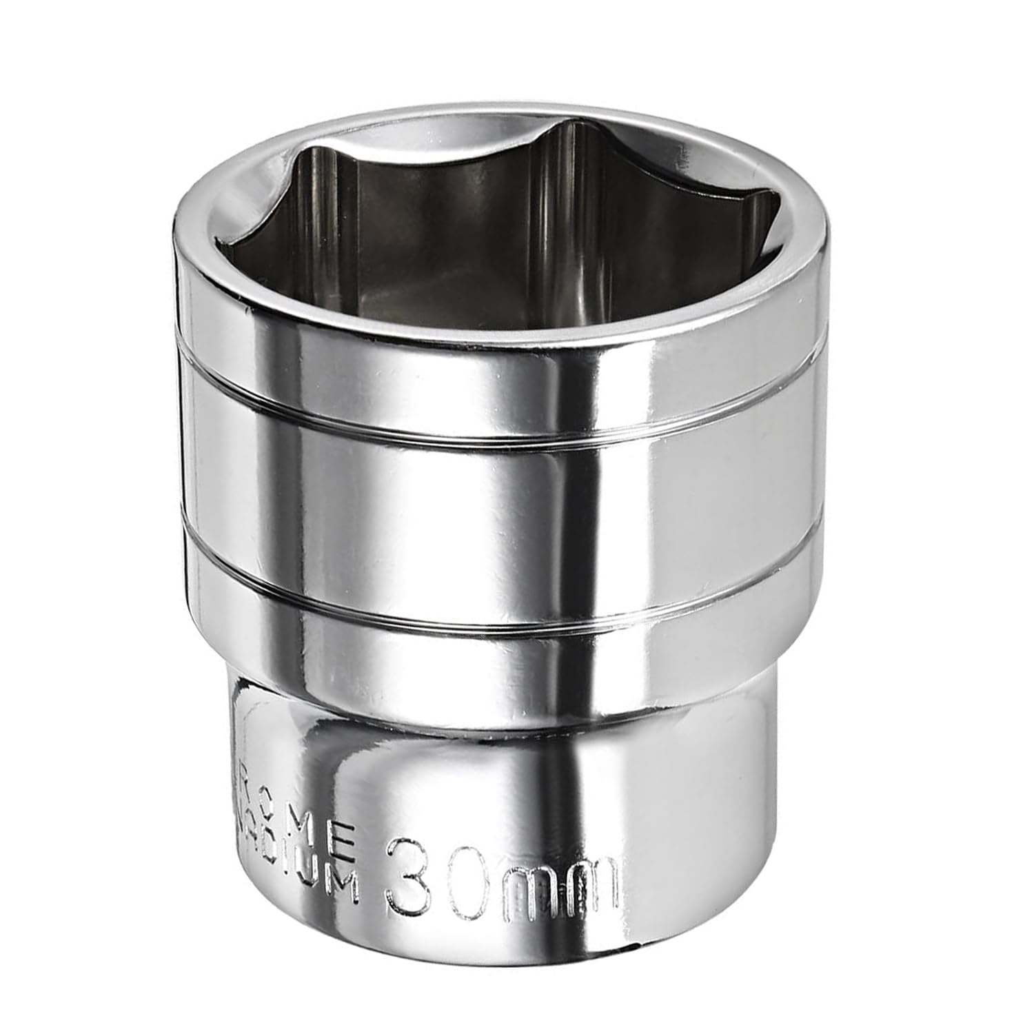 Youzzei 30mm 1/2 Inch Square Drive Socket, 6 Point Metric Socket, Polishing Chrom Vanadium Alloy Steel 30mm Sockets 1/2" Drive for Car Repair Mechanical Maintenance Home Use