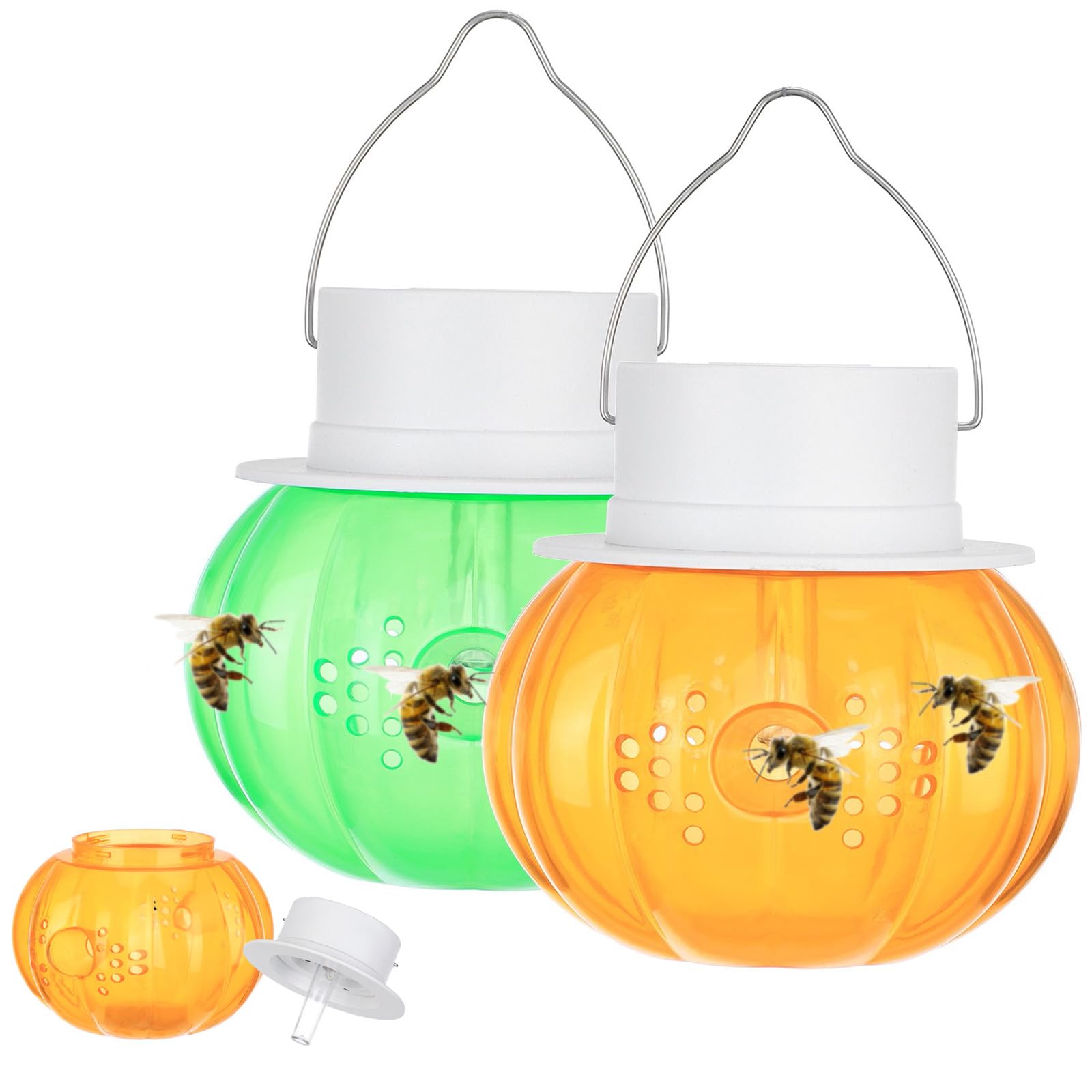 Fruit Fly Traps Indoor/outdoor, Fruit Fly Trap Effective No Baited Indoor,Fruits Catcher Trap Reusable Fruits Traps, Non-Toxic Kitchen & Orchard Pest Control,Easy to Use for Kitchen,Home (B-2PCS)