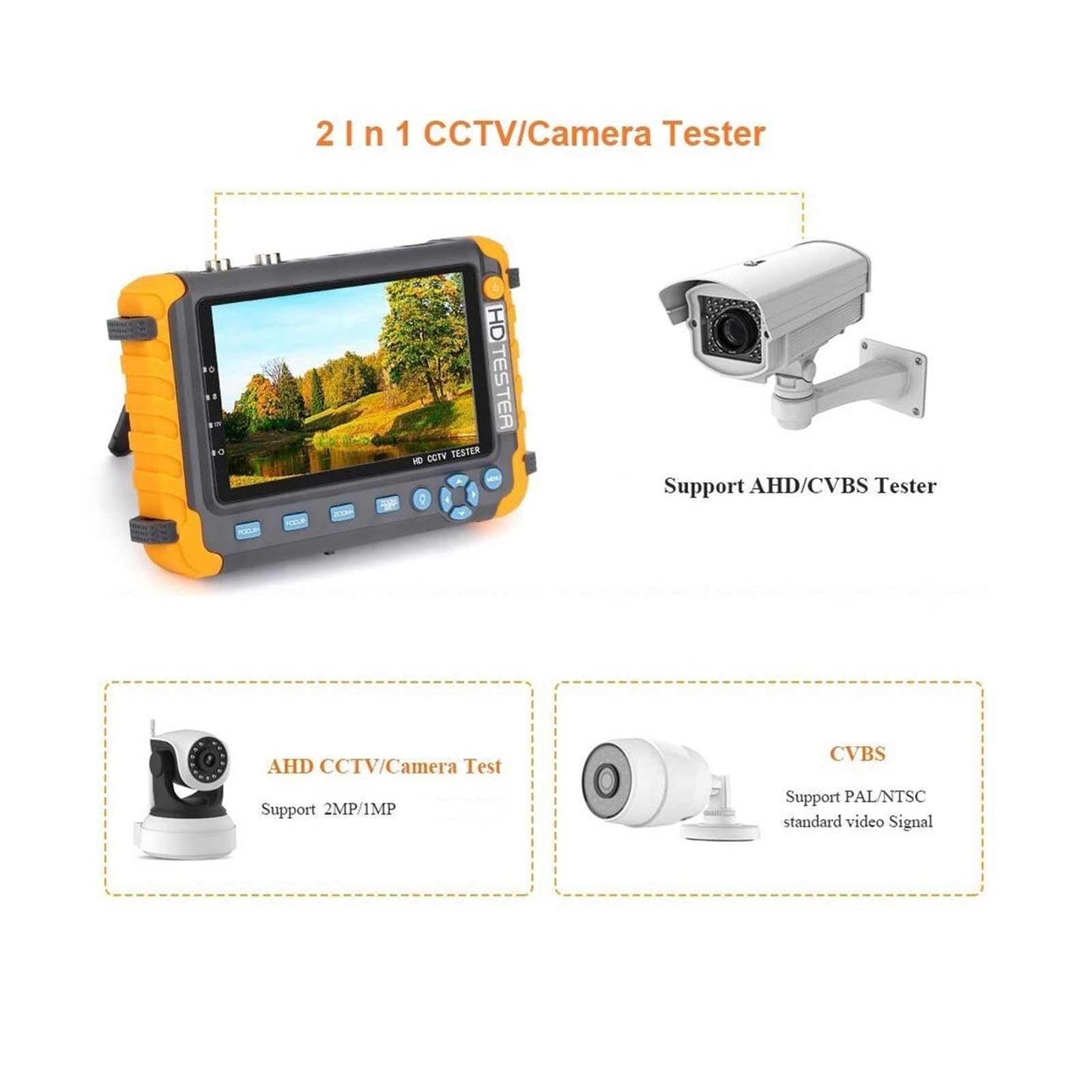 Tester For Telecamere CCTV Da 8MP Monitor ADH CVI TVI CVBS 4 In1 Telecamere Di Sicurezza Tester Coassiale HD Ingresso VGA Tester CCTV Mini Monitor