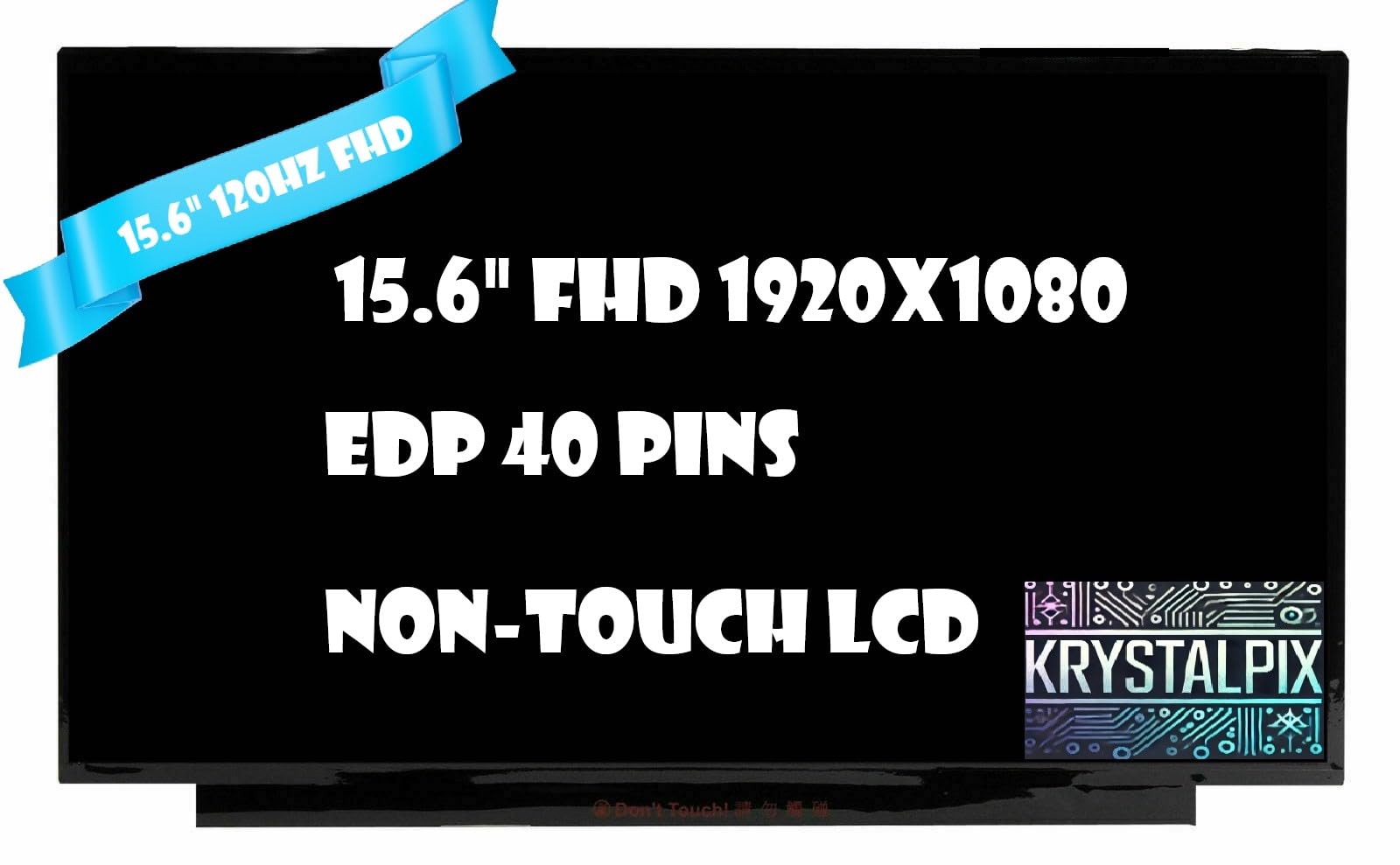 New KrystalPix LCD Display FITS- Screen Replacement for Dell Inspiron 15 3520 P112F P112F007 120hz 40 pins Display for 15.6" FHD Gaming LCD LED Screen