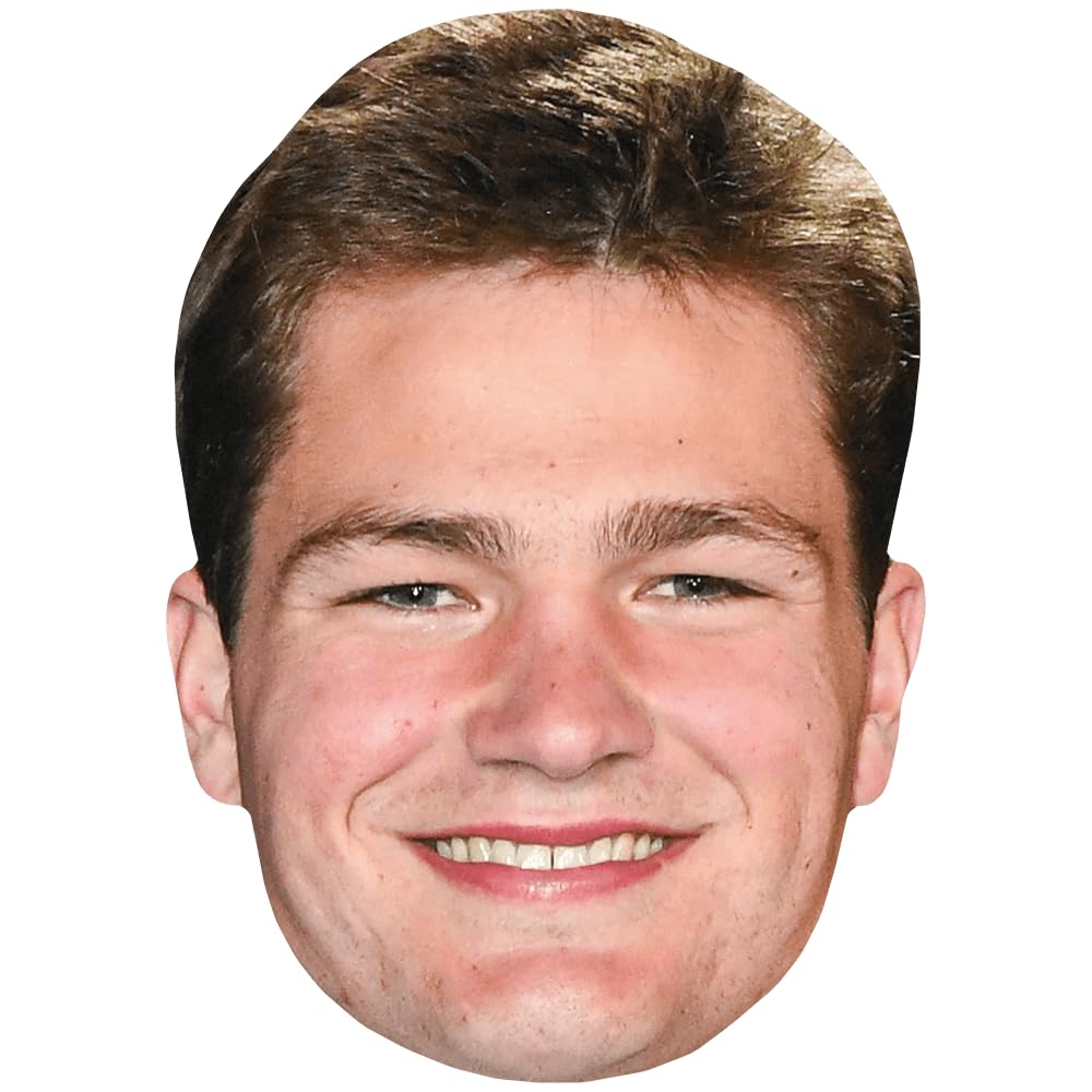 Celebrity Cutouts Lifelike Drake Maye (Smile) Celebrity Mask, Flat Card Face, Fancy Dress Mask