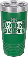 Vista 14 de Papá Broma campeón negro 20 oz vaso de bebida con popote Taza de viaje grabada con láser Comparar con Yeti Rambler Idea de regalo papá