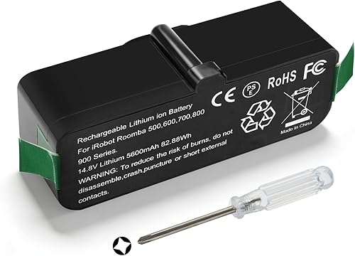 MULS Batería de repuesto de 5600mAh para iRobot Roomba 960 980 981 970 966 965 900 895 891 890 877 860 850 805 801 800 700 696 695 691 6991 699 0