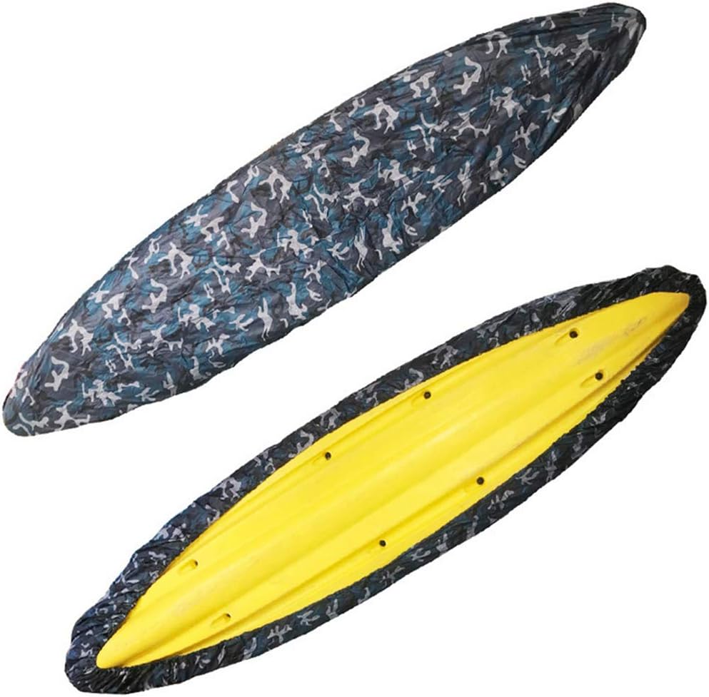 FLR Kayak Cover,Kayak Canoe Dust Cover for Outdoor/Indoor Storage, Waterproof & UV Resistant,Outdoor Fishing Boat Cover (Blue Camouflage, 15.9-16.4ft)