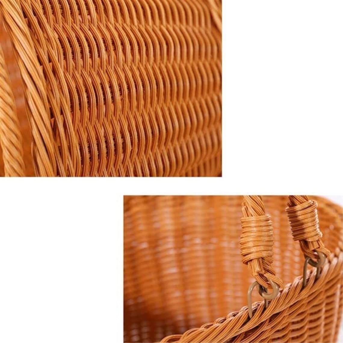 Cesta De Picnic para Jardín Cesta Tejida De Ratán Simulado, Decorativa para Almacenamiento Verduras, Flores, Picnic Almacenamiento De Frutas(41 * 31 * 18cm)