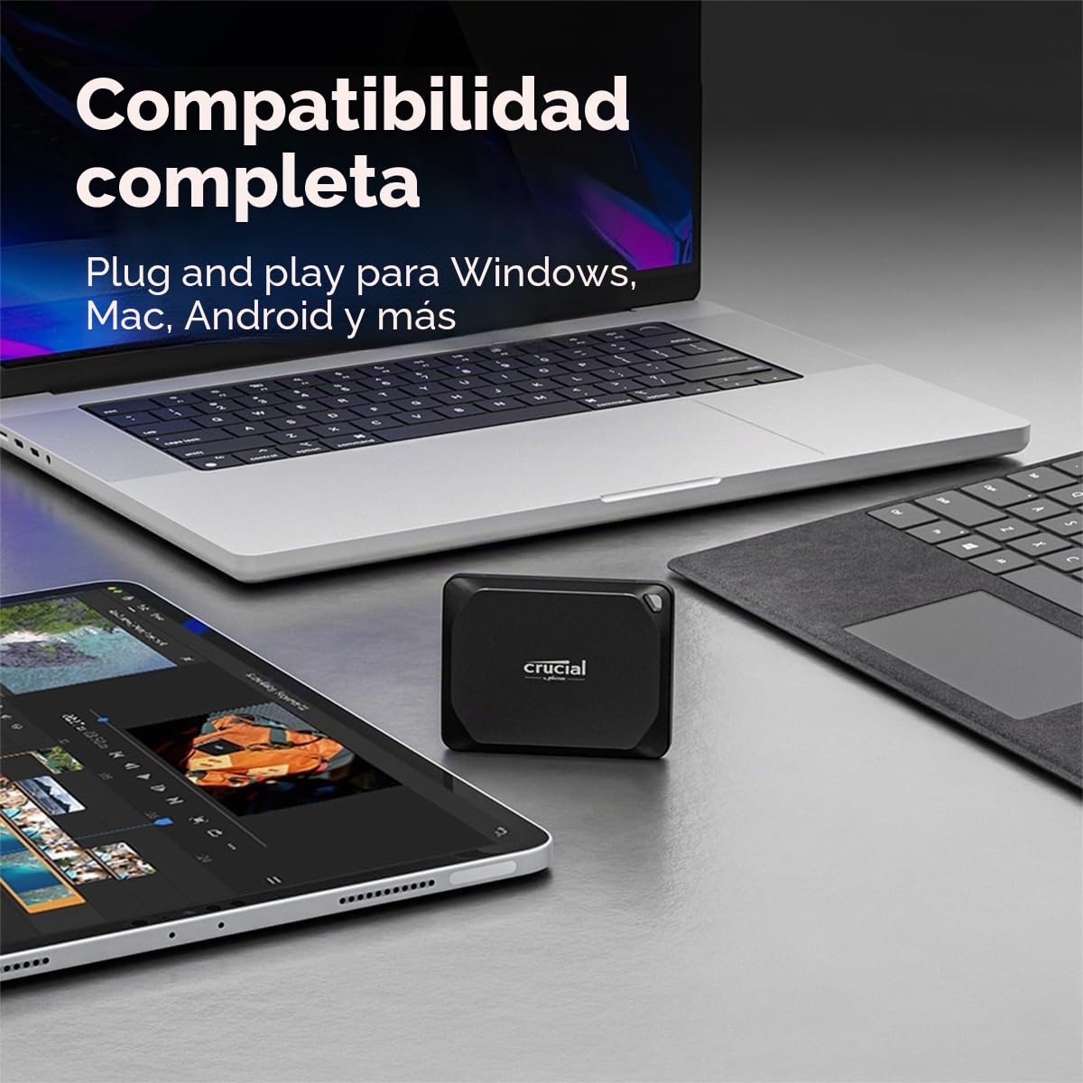 Crucial X10 Pro - Ssd - Verschl?sselt - 2 Tb - Extern (tragbar) - Usb 3.2 Gen 2 (usB-C Steckverbinder) - 256-BiT-Aes (ct2000x10prossd9)