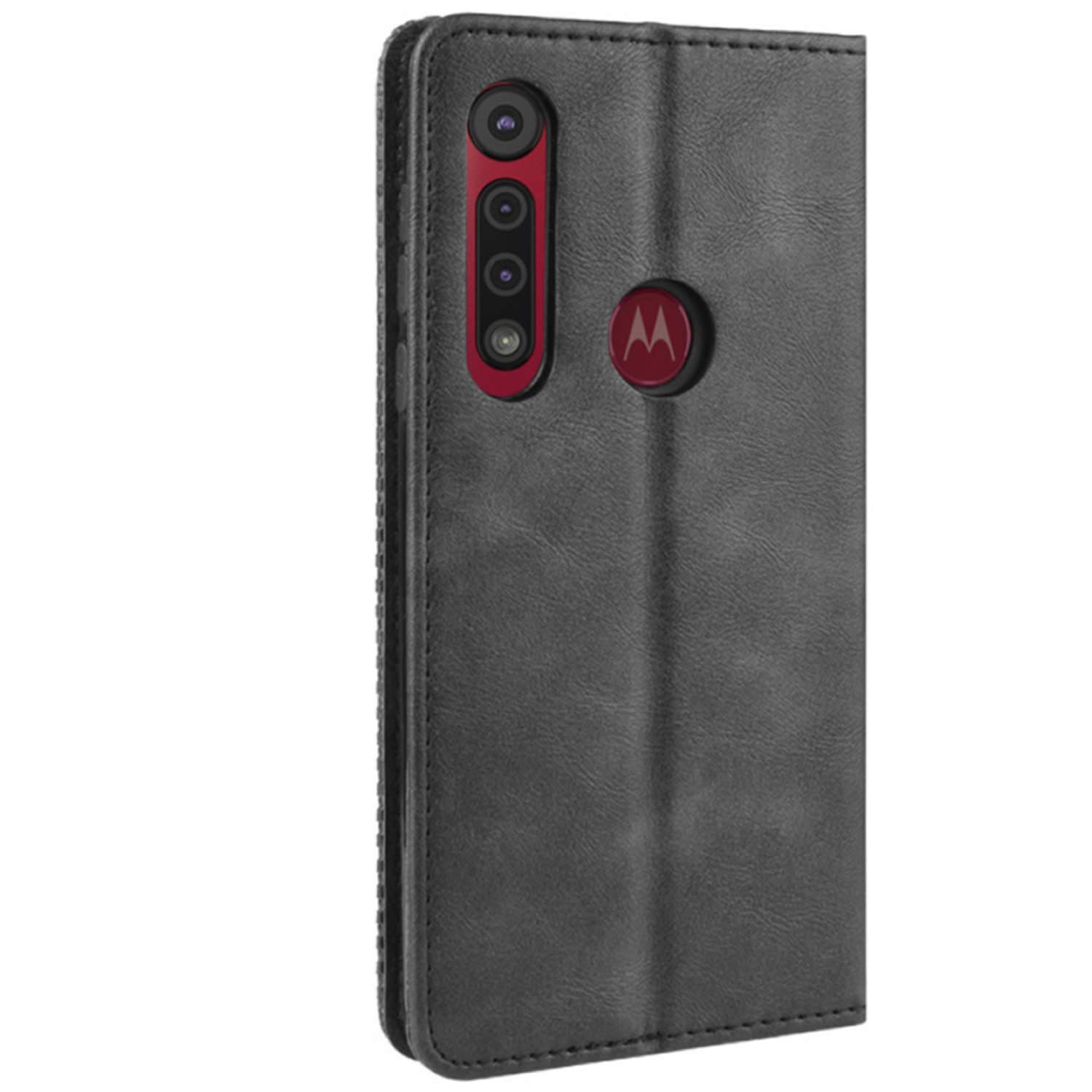 HualuBro Cover Portafoglio Per Motorola One Macro / Moto G8 Play - Pelle PU Con Slot E Supporto - Nero