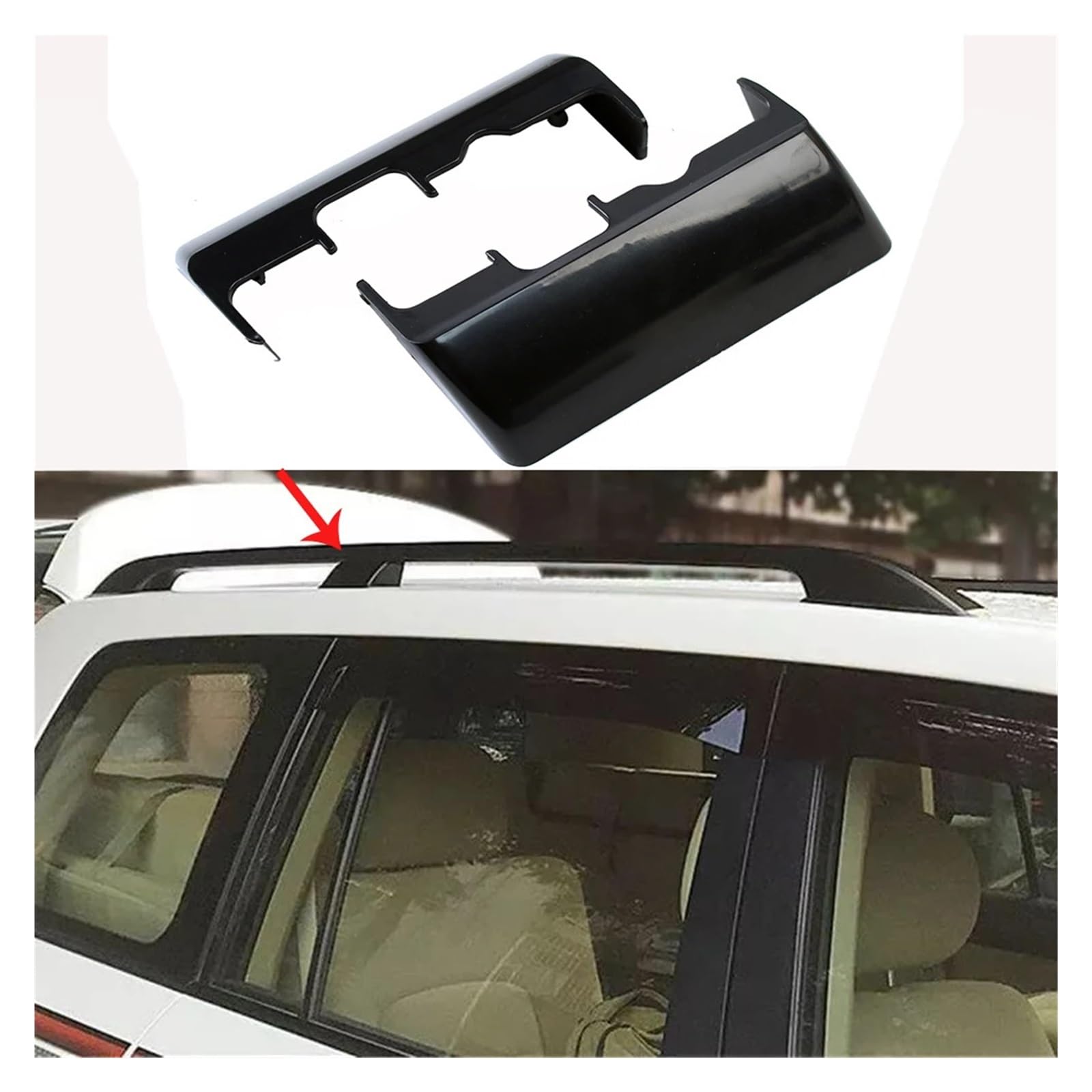 AUEVCOEGC Middle Roof Luggage Cover Shell 2PCS Fit for Land Cruiser 200 LC200 FJ200 2008-2019 Car Exterior Accessories