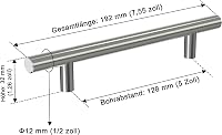 AwmnSrman Konyhai Fogantyú Szett - 15 db Rozsdamentes Acél Szekrényfogantyú, 128 mm, Ezüst, Modern Megjelenés Konyhaszekrényekhez, Fiókokhoz 4