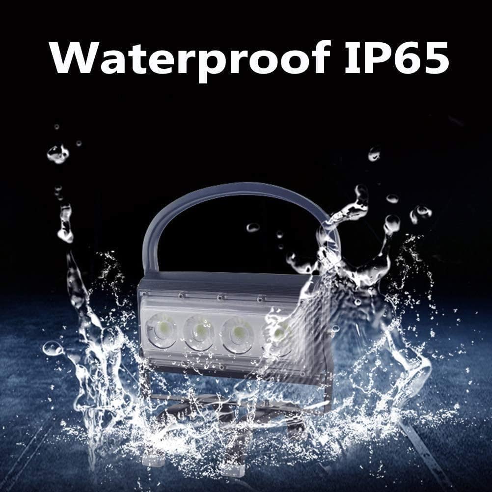 Portable Rechargeable LED Floodlight, 100 W, 5000 LM Super Bright Work Light Dimmable Construction Site, USB Output Ports, 13200 mAh Battery, IP65 Waterproof for Camping Worksh
