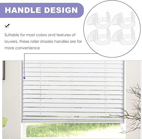 Miniatura 5 de 4 tiradores de persiana enrollable sin cordón, tiradores transparentes para persianas de ventana, accesorios de cortina enrollable, piezas de