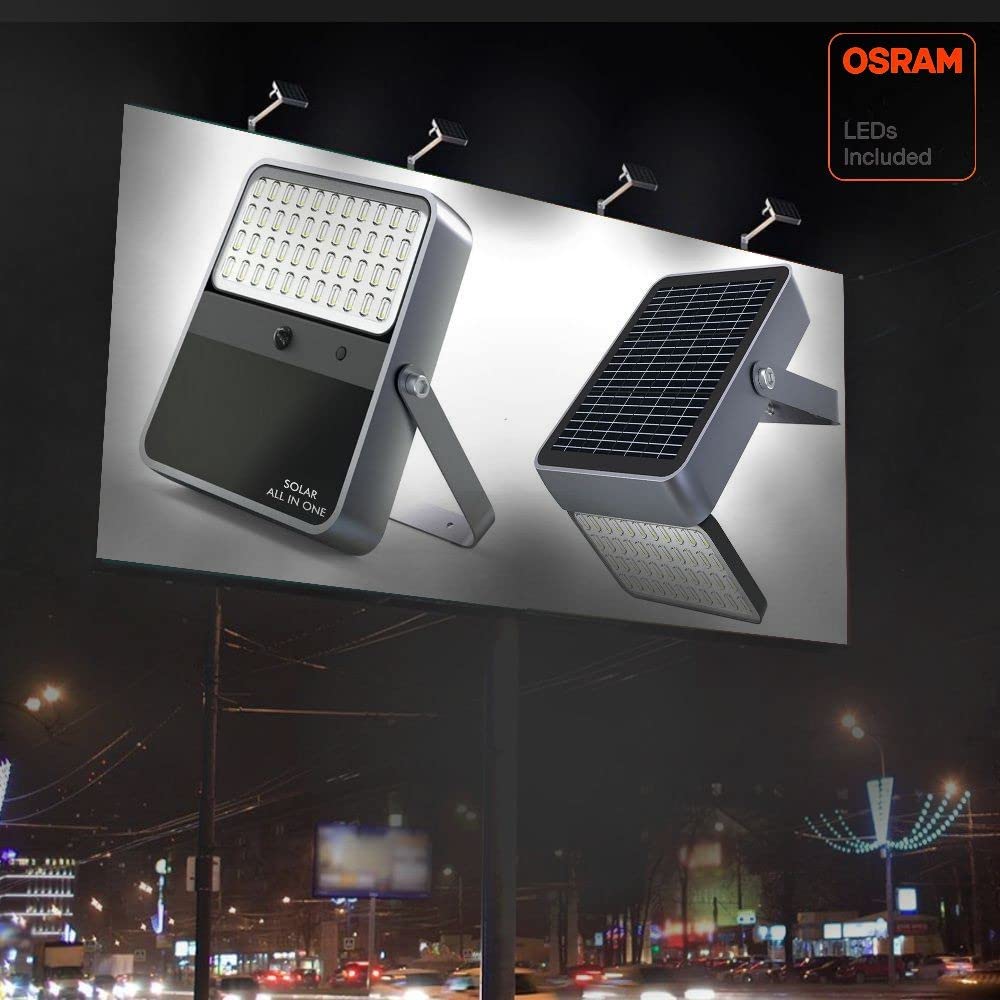 FactorLED Foco Proyector Exterior SOLAR LED 100W 5700K - Sensor de Movimiento - Mando a distancia