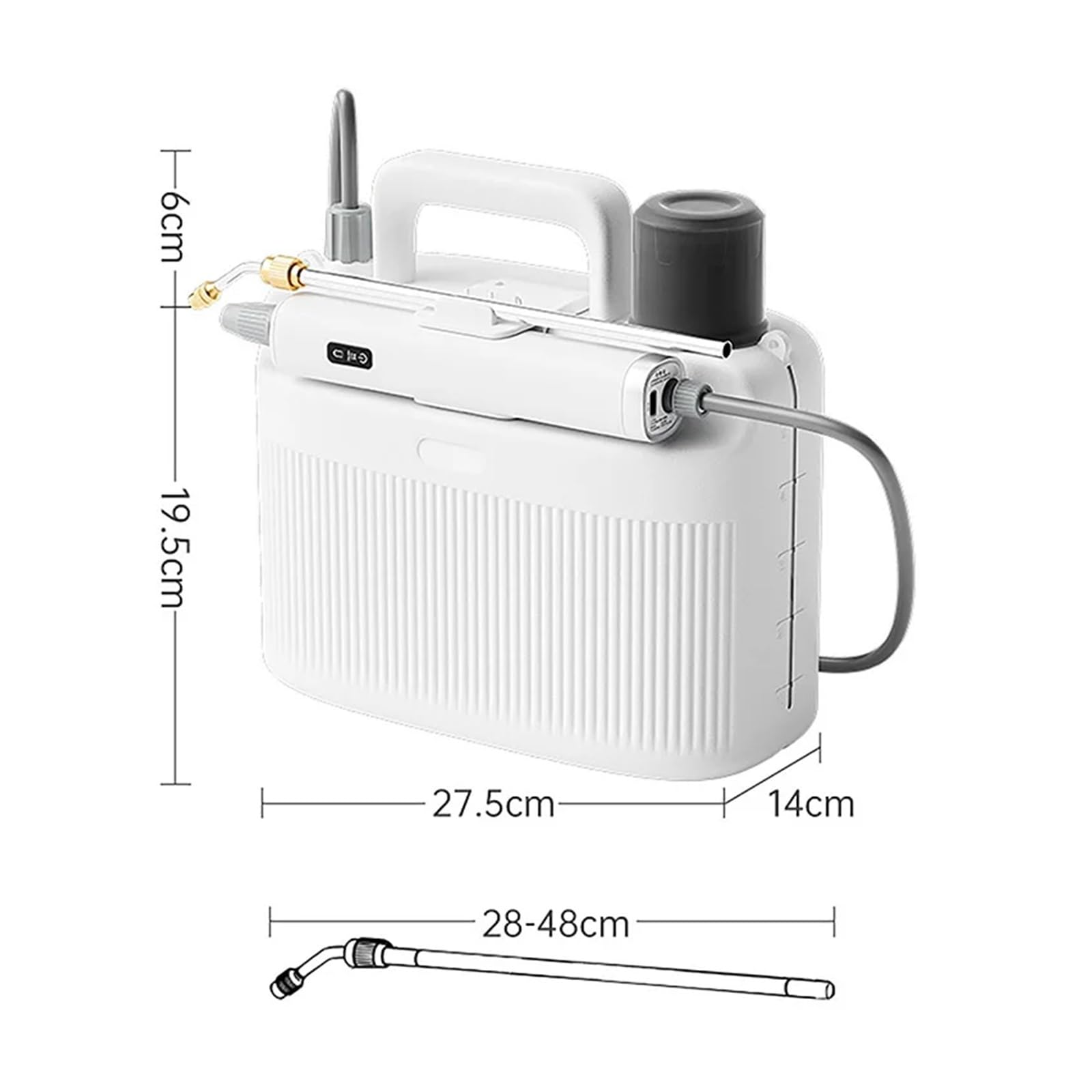 Elektryczny opryskiwacz ogrodowy, 5L ogrodowy opryskiwacz elektryczny, spray do podlewania kwiatów elektronarzędzia do baterii litowej 2200mAh Mini opryskiwacz atomizujący(Set-D-3m Tube)