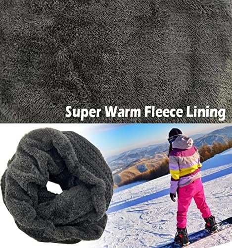 Yutdeng Winter Beanie Hat Scarf Set with Touchscreen Gloves for Women Super Thermal Fleece Inner Lining Knitted Pompom Hat and Long Loop Neck Warmer 3 in 1 Winter Set for Outdoor Sports Shopping