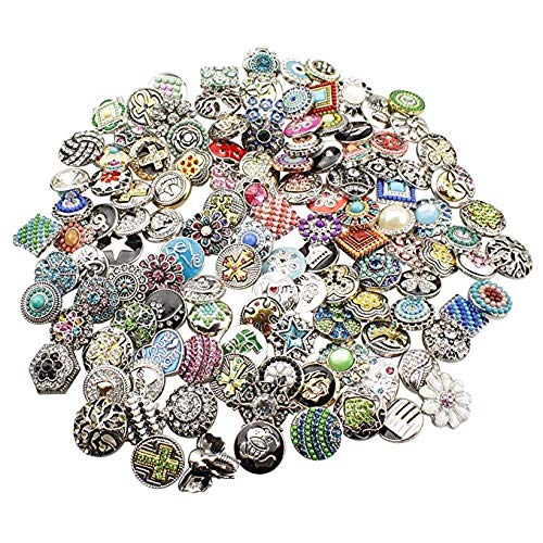 Soleebee mixte aléatoire 18mm alliage strass boutons pression Bijoux Charms Accessoires bricolage 20pcs