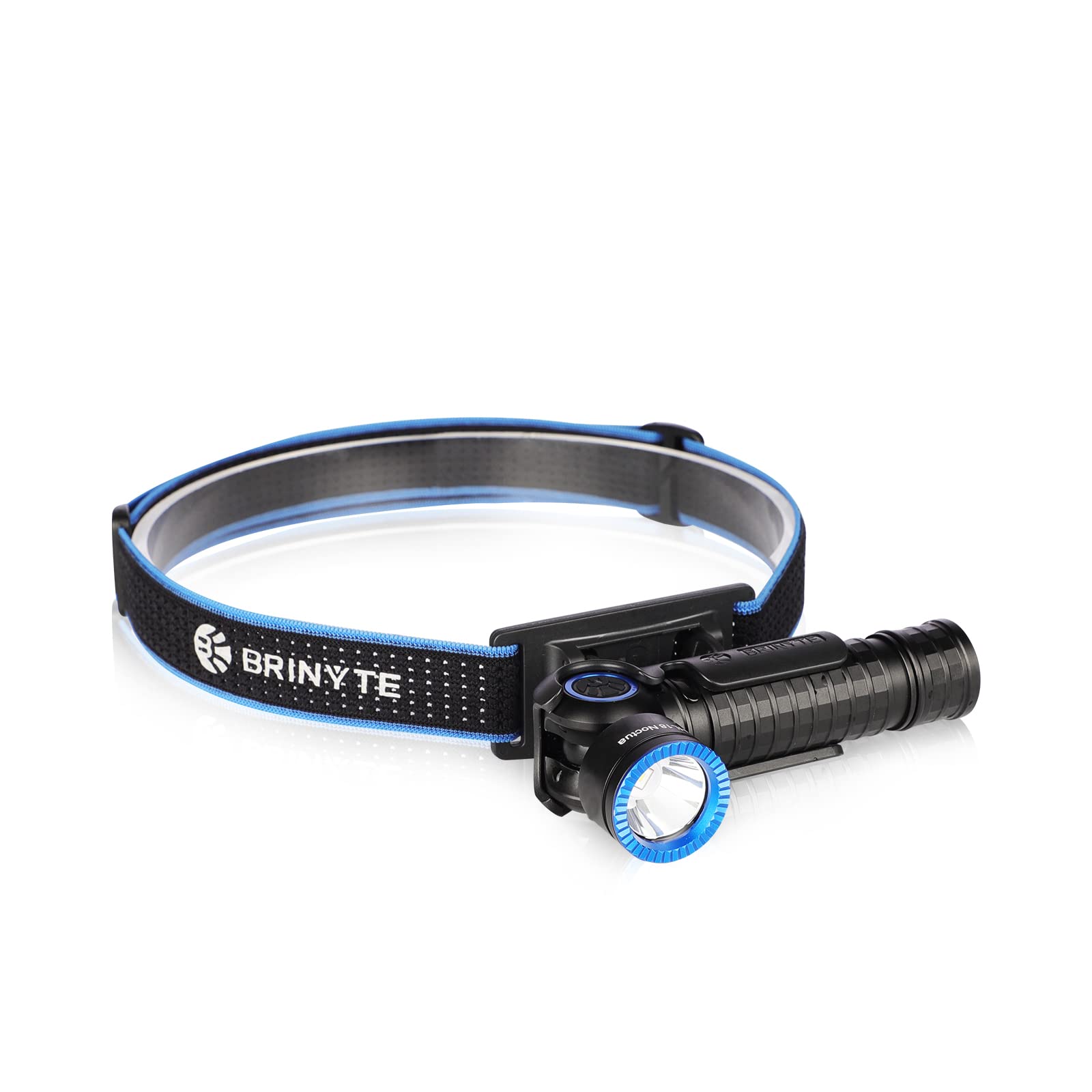 BrinyteHL18 Noctua 1600 Lumens Rechargeable Headlamp, Multi-Functional Right Angle IPX6 Waterproof Flashlight with Headband and Magnetic Tail, Perfect for Night Camping, Hiking, Hunting(Black)