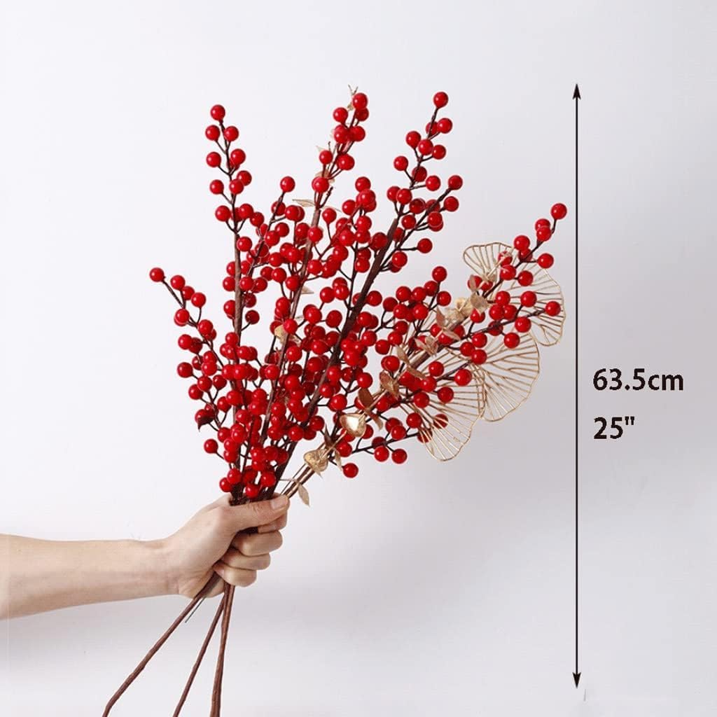 Eleganter Blumenstrauß aus künstlichen roten Beeren, Weihnachtsdekoration