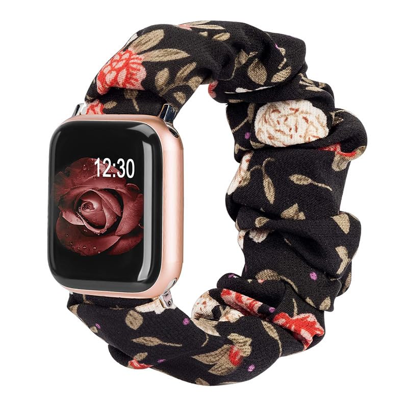 Tomcrazy Scrunchie Elastic Watchband for Apple Watch Band Series 9 8 7 6 5 4 3 2 1 SE Ultra, Watch band for iwatch 49mm 45mm 41mm 38mm 40mm 42mm 44mm