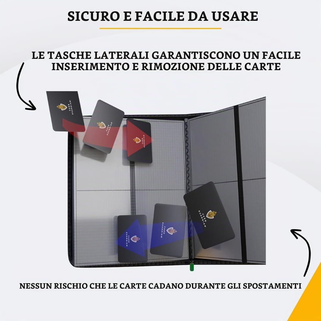 Card Guardian - Raccoglitore premium a 4 tasche | Zip | Spazio per 160 carte | Compatibile con carte Magic, Yugioh, Sports (viola)