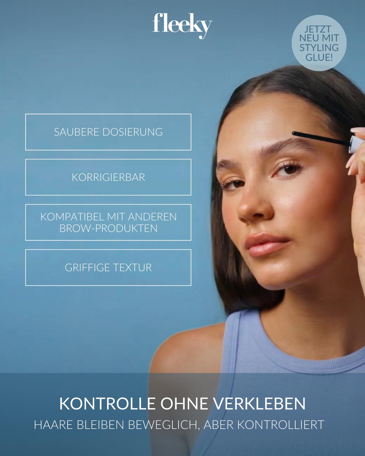 Fleeky Augenbrauen Lifting Set mit Styling Glue und Keratin Pflege - DIY Brow Lift Kit - Voluminöse & Definierte Augenbrauen - Schonend & Einfach - hält bis zu 4-6 Wochen - Made in EU