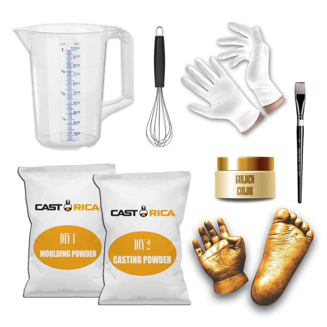 SODEE® Hand Casting Kit - Baby Foot Printing Kit - Casting Kit for Hand Casting - Baby Casting Kit - Kit for Infant Hand & Foot Mold (Molding Powder 300gm, Casting Powder 500gm)