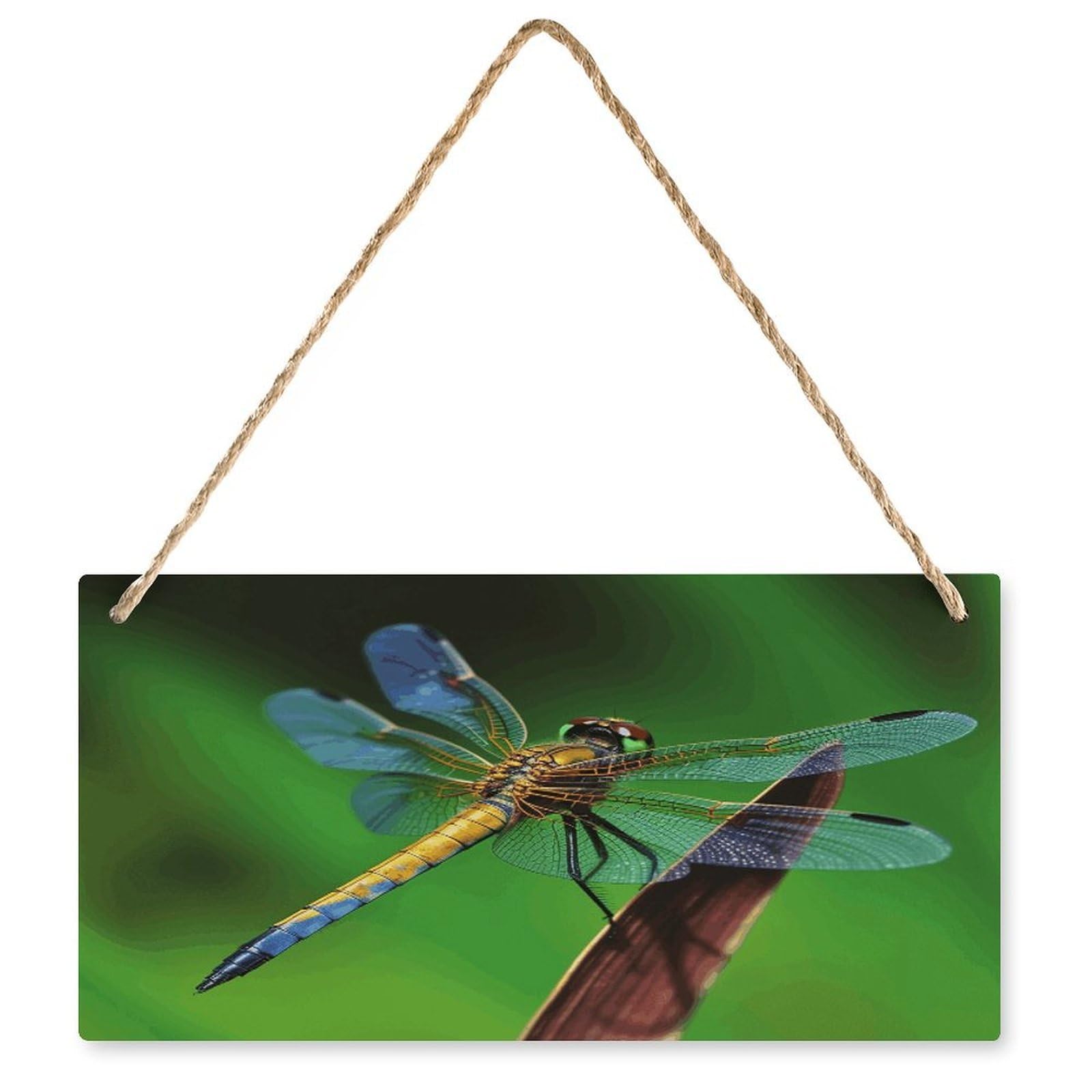 Fodpand Style Dragonfly Wall Art Wooden Hanging Sign Decor, Artwork For Wall Decoration, Funny Plaque For Bedroom Kitchen Living Room Home Decoration 9.8 X 4.9 Inch