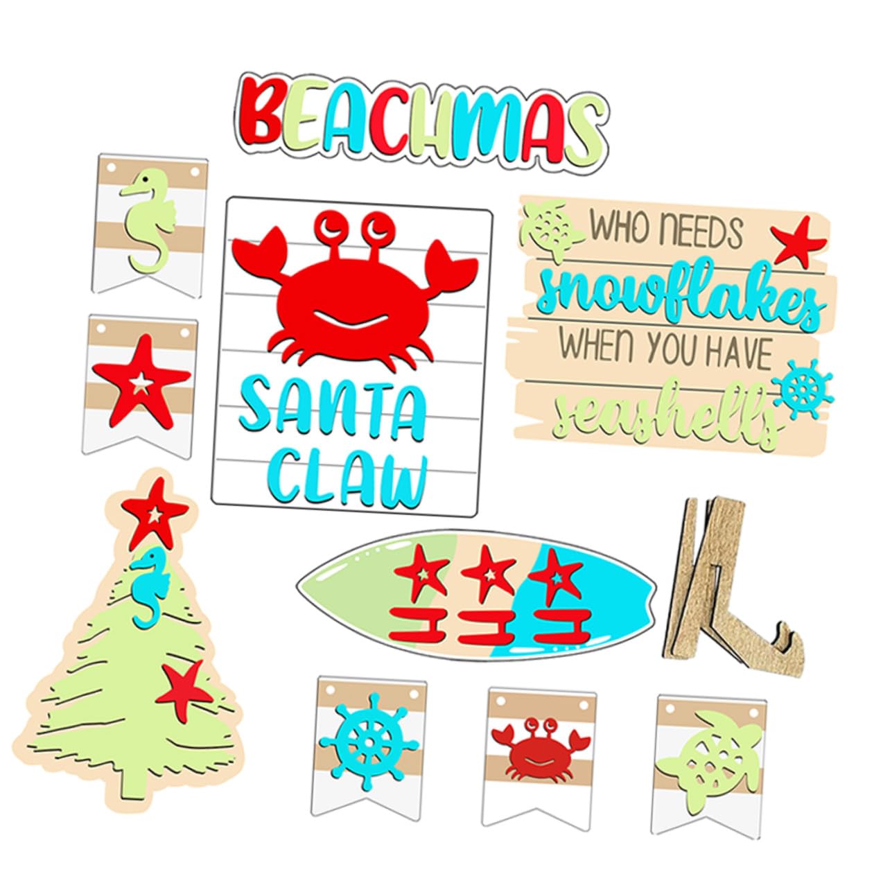 TOPBATHY 4 Juegos Decoración De La Bandeja De Navidad Decoración Navideña Cansada Kit De Artes y Manualidades Bandeja Escalonada Decoración del Hogar Signo De Árbol De Navidad Madera