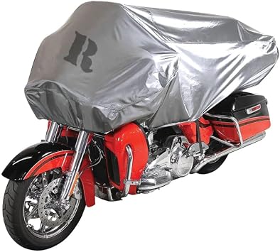 RickRak US1 نصف غطاء للدراجات النارية السياحية، Trikes - مقاوم للماء، حماية من الأشعة فوق البنفسجية، فضي مناسب