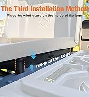 Vista 7 de Koutemie Protector contra el viento Blackstone de 17 pulgadas, accesorios de parrilla con protector térmico magnético, pantallas de viento de acero