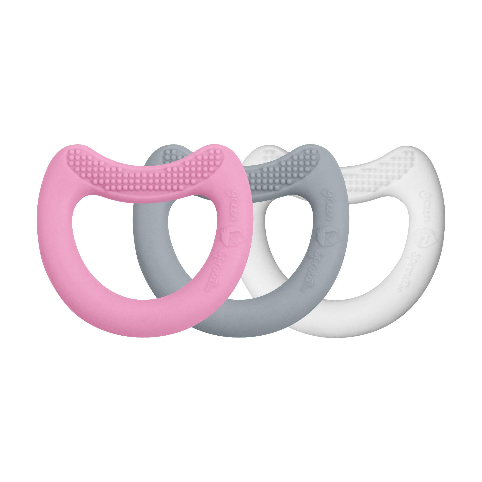 green sproutsBaby First Teethers Made From Silicone (3Pk)-Pink -3Mo+, Piece Of 1