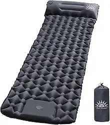 Colchão Inflável para Camping, Leve e Confortável, Inclui Bomba e Bolsa de Transporte