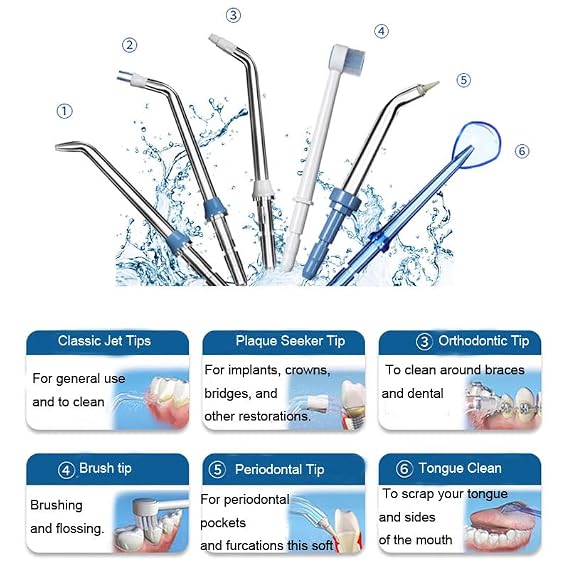 Replacement Heads for Waterpik, Replacement Picks for Water Pik Water Flosser (10 Tips & Storage Case), Water Flosser Replacement Tips for Waterpik WP-663 WP-150 WP-660 WP-580 wp-150w wp667w WP-140
