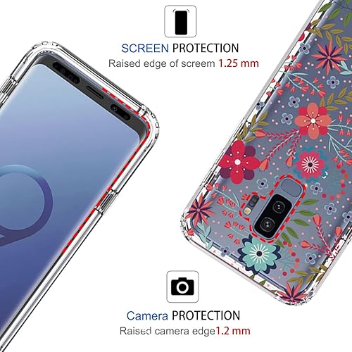 Miniatura 2 de Funda para Galaxy S9 Plus, Samsung S9 Plus Funda transparente para niñas, TPU suave 360, cuerpo completo, a prueba de golpes, híbrido, transparente,