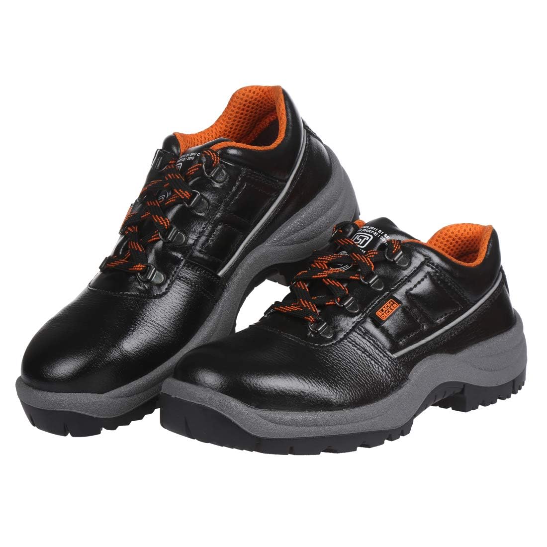 BLACK+DECKER Black Grain Leather Safety Shoes for Men | Antislip, Oil & Chemical Resistant| Double Density | Steel Toe | BXWB0111IN | Size-12 (B081D4BTD1) Amazon Price History, Amazon Price Tracker