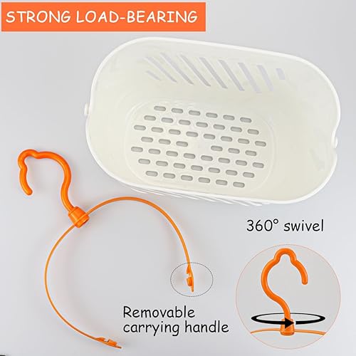 Miniatura 4 de Organizador de ducha colgante de plástico con gancho, organizador de cocina portátil, cesta de almacenamiento colgante para baño, cocina, despensa,