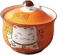 Vista 9 de Cerámica japonesa Maneki Neko Lucky Cat Azúcar Sal Pimienta Tarro de almacenamiento con tapa y cuchara